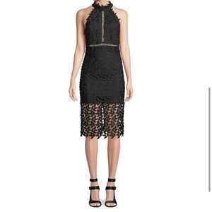 Bardot Gemma Lace Sheath Halter Dress